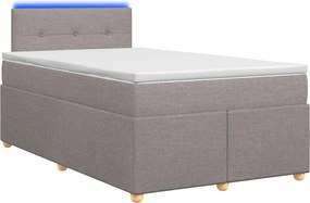 vidaXL Κρεβάτι box spring με στρώμα Taupe 120 x 190 cm Ύφασμα