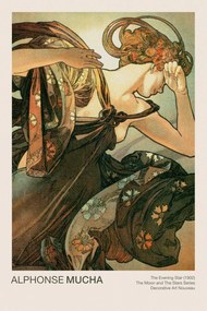 Αναπαραγωγή The Evening Star (Celestial Art Nouveau / Beautiful Female Portrait) - Alphonse / Alfons Mucha, (26.7 x 40 cm)