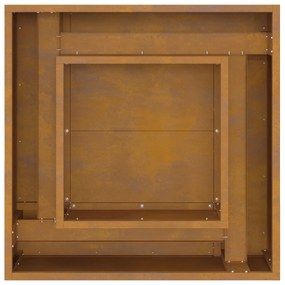 vidaXL Φωτιά Πίθα Στρα square 60x60x30 εκ Α weathering ατσάλι
