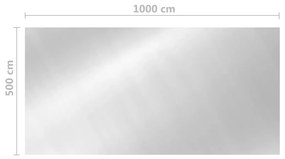 vidaXL Κάλυμμα Πισίνας Ηλιακό Ορθογώνιο Ασημί 10x5 μ. Πολυαιθυλένιο
