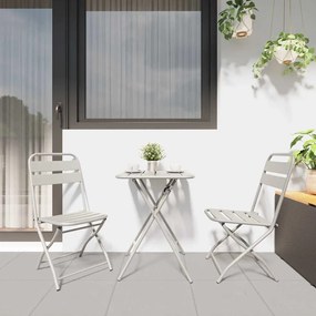 vidaXL Σετ Μπιζτρό 3 Τεμαχίων Αναδιπλούμενο σε Μπεζ Μεταλλικό