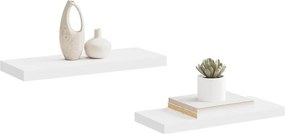 vidaXL Ράφια Τοίχου 2 τεμ. Άσπρα 60 x 23,5 x 3,8 εκ. MDF