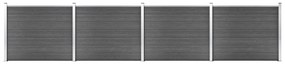 vidaXL Σετ Πάνελ Περίφραξης Μαύρο 699 x 146 εκ. από WPC