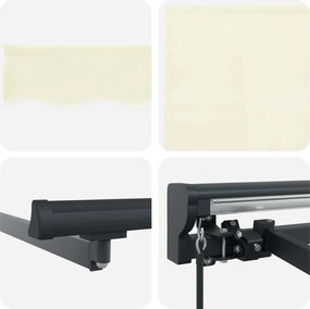 vidaXL Χειροκίνητη Ανακλινόμενη Σκίαση Κρεμ 4,5 x 3,5 μ