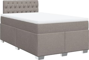 vidaXL Κρεβάτι Boxspring με Στρώμα Taupe 120x200 εκ. Υφασμάτινο