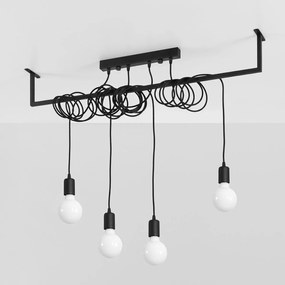 Φωτιστικό Οροφής Πολύφωτο Sollux Salamanca Black SL.0895