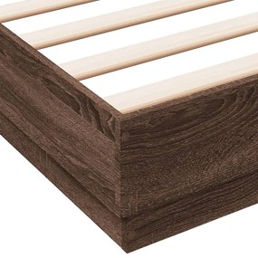 vidaXL Πλαίσιο Κρεβατιού Καφέ Δρυς 120x190 εκ. Επεξεργασμένο Ξύλο