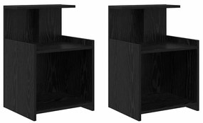 vidaXL Κομοδίνο 2 pcs Μαύρη δρυς 40 x 35 x 60 εκ. Επεξεργασμένο ξύλο
