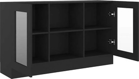 vidaXL Βιτρίνα Μαύρη 120 x 30,5 x 70 εκ. από Επεξ. Ξύλο