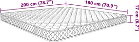 vidaXL Στρώμα Αφρού Μνήμης 200 x 180 x 17 εκ. μαλακό