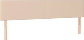 vidaXL Κρεβάτι Boxspring Στρώμα&amp;LED Καπουτσίνο 180x200 εκ. Συνθ. Δέρμα