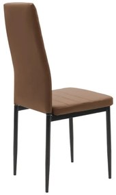 Καρέκλα Parker pakoworld PU cappuccino-μαύρο πόδι 42x48x98εκ