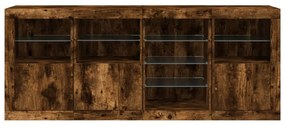 vidaXL Μπουφές με LED Καπνιστή Δρυς 164 x 37 x 67 εκ.