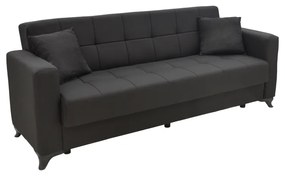Καναπές-κρεβάτι με αποθηκευτικό χώρο τριθέσιος Modesto μαύρο ύφασμα 215x85x80εκ Υλικό: FABRIC - PLASTIC LEGS - METAL FRAME 328-000029