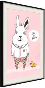 Αφίσα - Friendly Bunny - 20x30 - Μαύρο - Με πασπαρτού