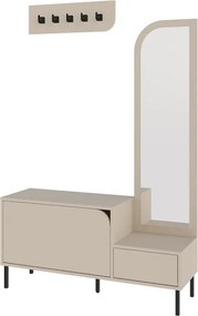 Έπιπλο εισόδου Mila Megapap με κρεμάστρα χρώμα λευκό 120x37x171,6εκ.