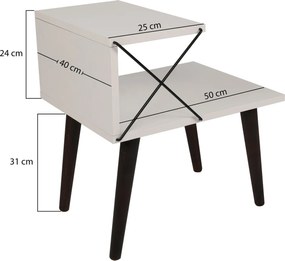 Nightstand Cross - Black, Travertine Travertine Black