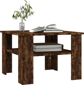 vidaXL Τραπεζάκι Σαλονιού Καπνιστή Δρυς 60x60x42 εκ. Επεξεργ. Ξύλο