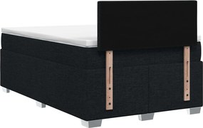 vidaXL Κρεβάτι Box Spring με Στρώμα και LED Μαύρο 120 x 200 cm Ύφασμα