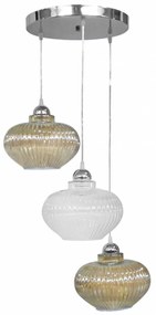Φωτιστικό Οροφής Τρίφωτο Heronia Rigato 02-0351 Tricolore Nickel