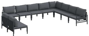 vidaXL Σετ Καναπέ Κήπου 10 pcs Ανθρακί Ατσάλι