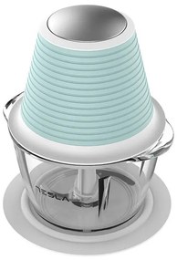 Πολυκόπτης Tesla FC510BWS, 350 W, 1lt, Γυάλινο δοχείο, Δύο λεπίδες , Λευκό-Τιρκουάζ