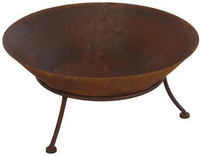 Εστία φωτιάς εξωτερικού χώρου με βάση, 47x21cm, Καφέ