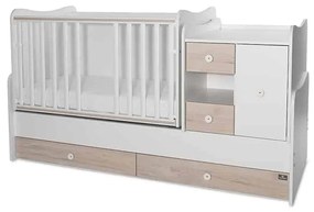 Πολυμορφικό βρεφικό κρεβάτι Mini Max  White + Light Oak  10150500045A  Lorelli