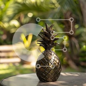 Intra Συλλεκτικό Ξύλινο Παζλ Plywood 4mm - Χρυσό γλυπτό ανανά σε καταπράσινο τοπίο Σε Ξύλινο Κουτί - Διαστάσεις: 10x10 cm – 25 κομμάτια