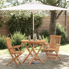 vidaXL Σέτ φαγητού για κήπο 2 pcs Καφέ Μασίφ ξύλο teak