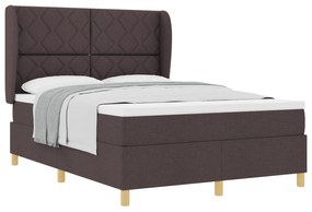 vidaXL Κρεβάτι με Στρώμα Στρώμα Καφέ 140x190 εκ. Υφάσματος