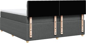 vidaXL Κρεβάτι Boxspring με Στρώμα Σκούρο Γκρι 180x200 εκ Υφασμάτιν