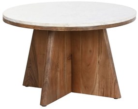 Τραπεζάκι Καφέ DKD Home Decor Μάρμαρο ξύλο ακακίας (70 x 70 x 43 cm)