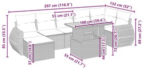 vidaXL Σαλόνι Κήπου Σετ 8 τεμ. Μπεζ Συνθετικό Ρατάν με Μαξιλάρια