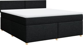 vidaXL Κρεβάτι Boxspring με Στρώμα Μαύρο 180x200 εκ. Υφασμάτινο