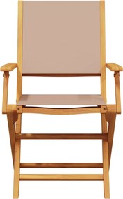 vidaXL Σετ Επίπλων Bistro 3 τεμ. Taupe Ύφασμα/Μασίφ Πεύκου