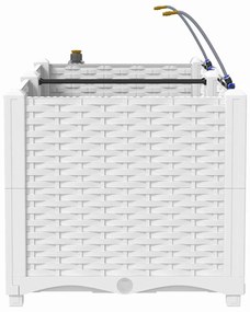 vidaXL Ζαρντινιέρες κήπου Λευκό 80 x 40 x 37.5 cm Ατσάλι