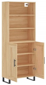 vidaXL Ντουλάπι Sonoma δρυς 69,5 x 34 x 180 εκ. από Επεξεργασμένο Ξύλο