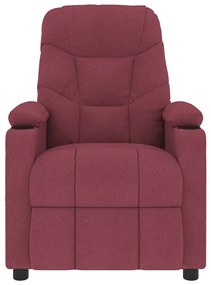 vidaXL Πολυθρόνα Μασάζ Μπορντό Υφασμάτινη