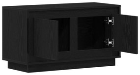 vidaXL Βάση τηλεόρασης Μαύρο Δρυς 80x35x45 εκ Κατασκευασμένο ξύλο
