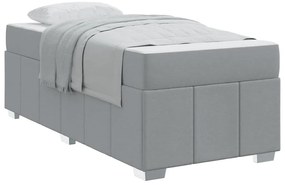 vidaXL Σκελετός Κρεβατιού Ανοιχτό γκρι 90 x 190 cm ύφασμα