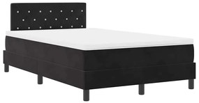 vidaXL Κρεβάτι με ελατήρια με στρώμα Μαύρο 120 x 190 cm Βελούδο