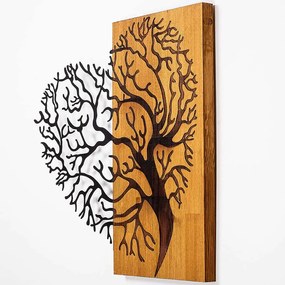 Διακοσμητικό Τοίχου 899SKL2273 59x58cm Walnut-Black Wallity Μέταλλο,Ξύλο