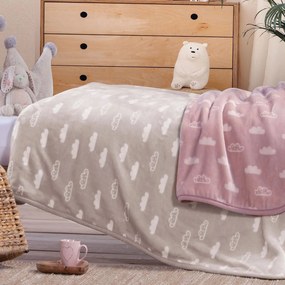 Κουβέρτα Βελουτέ Κούνιας (100x140) Nef-Nef Homeware Bebe Clouds Beige
