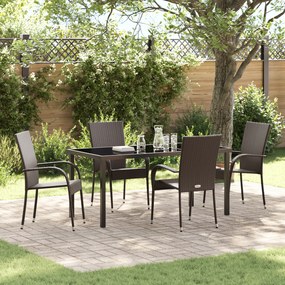 vidaXL Σετ κήπου  5 κομματιών σε καφέ πολυ rattan
