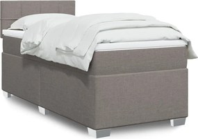 vidaXL Κρεβάτι Boxspring με Στρώμα Taupe 100 x 200 εκ. Υφασμάτινο
