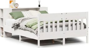 vidaXL Κρεβάτι Βιβλιοθήκη Χωρίς Στρώμα 140x200 εκ Μασίφ Ξύλο Πεύκο