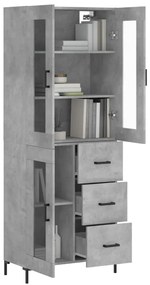vidaXL Ντουλάπι Γκρι Σκυροδέματος 69,5x34x180 εκ. Επεξεργασμένο Ξύλο