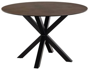 Τραπέζι Oakland 1008, Καφέ, Μαύρο, 76cm, 46 kg, Γυαλί, Κεραμικός, Μέταλλο | Epipla1.gr