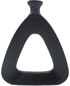 Βάζο Abstract Triagnle 028990 27x5x32cm Black Αλουμίνιο